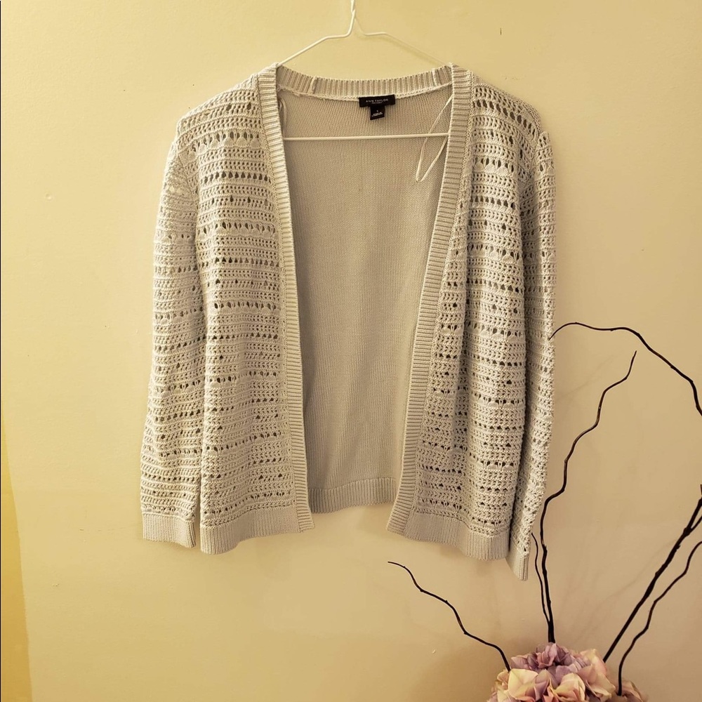 ann taylor small baby blue cardigan